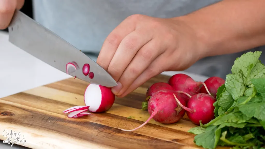 Cutting Radishes thinly